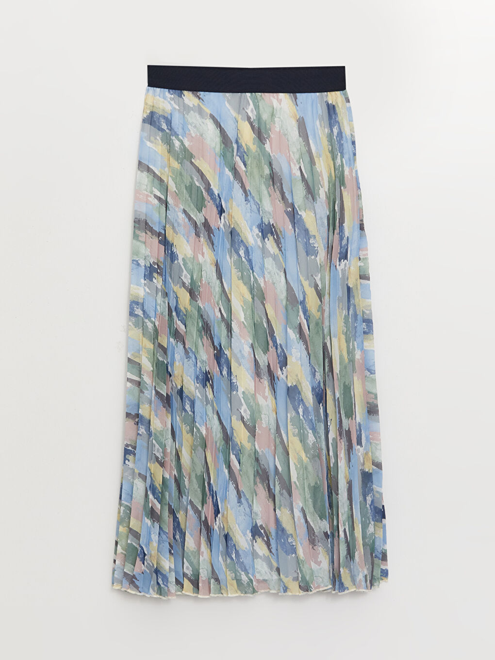 Elastic Waist Patterned Chiffon Women's Pleated Skirt -S3IK28Z8-LRK