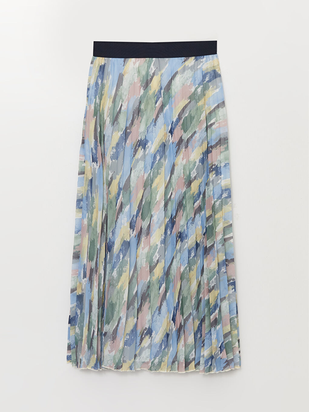 Elastic Waist Patterned Chiffon Women's Pleated Skirt -S3IK28Z8-LRK
