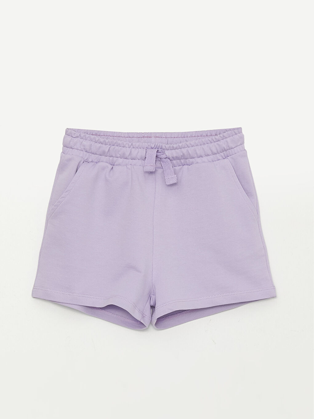 Lila Beli Lastikli Basic Kız Çocuk Şort