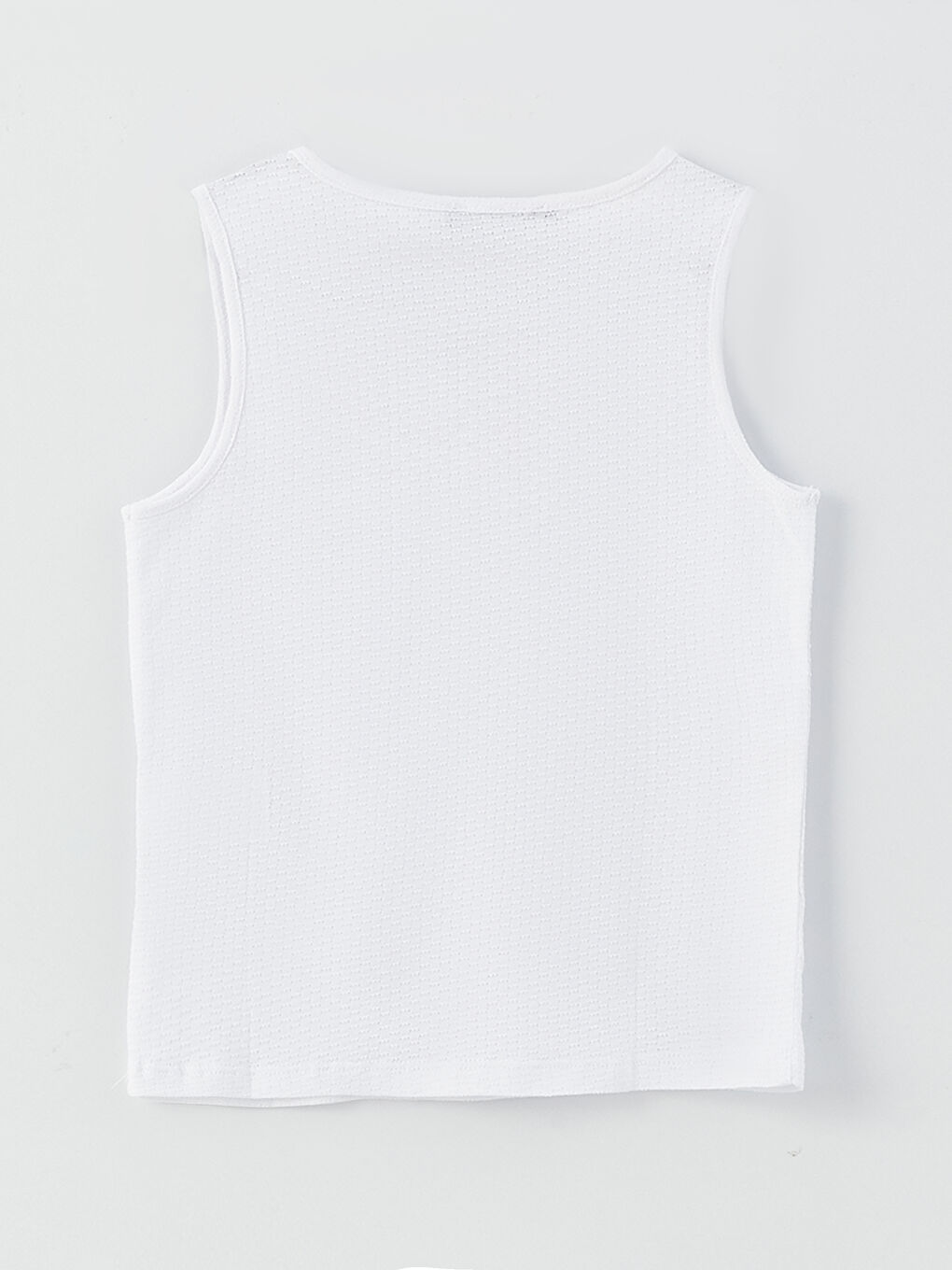 Beyaz Bisiklet Yaka Basic Kız Çocuk Atlet-1