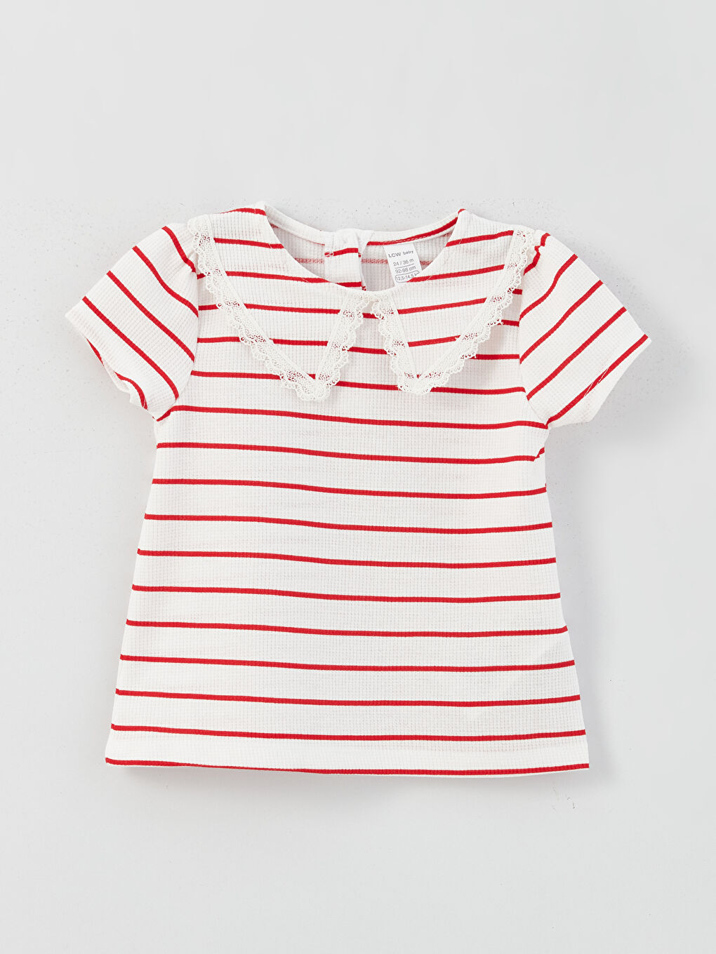 Baby Collar Short Sleeve Striped Baby Girl T-Shirt