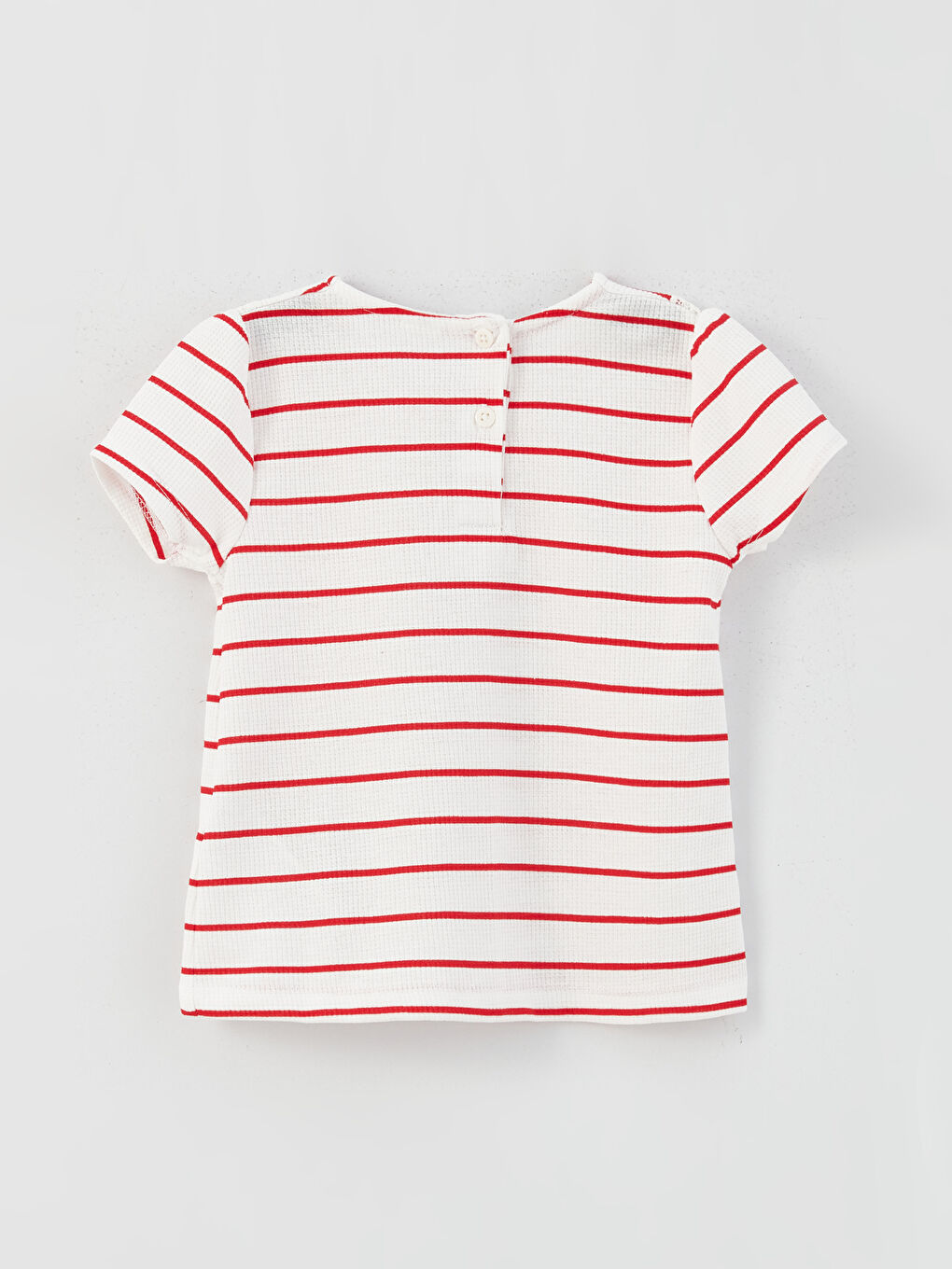Baby Collar Short Sleeve Striped Baby Girl T-Shirt-1