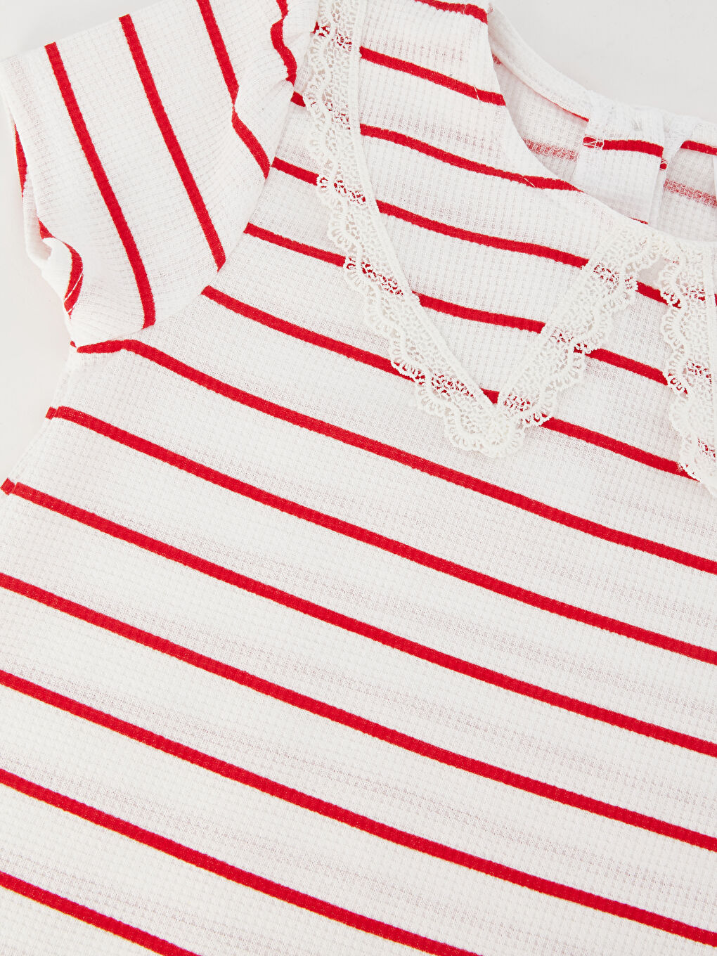 Baby Collar Short Sleeve Striped Baby Girl T-Shirt-2