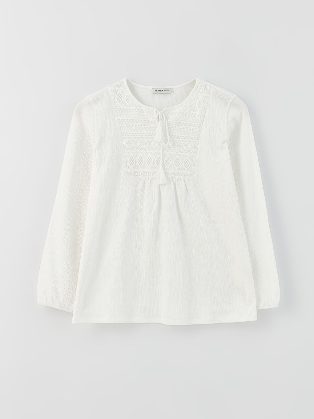LCW Grace Bluza sa kragnom na vezanje, vezena, dugih rukava za žene -S3IK48Z8-EEW