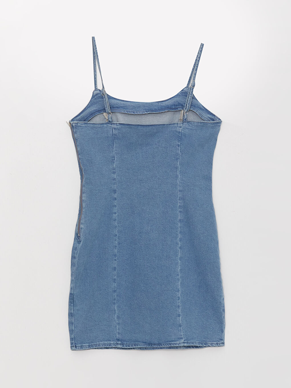 U Neck Straight Strap Women's Jean Dress -S3IK66Z8-507