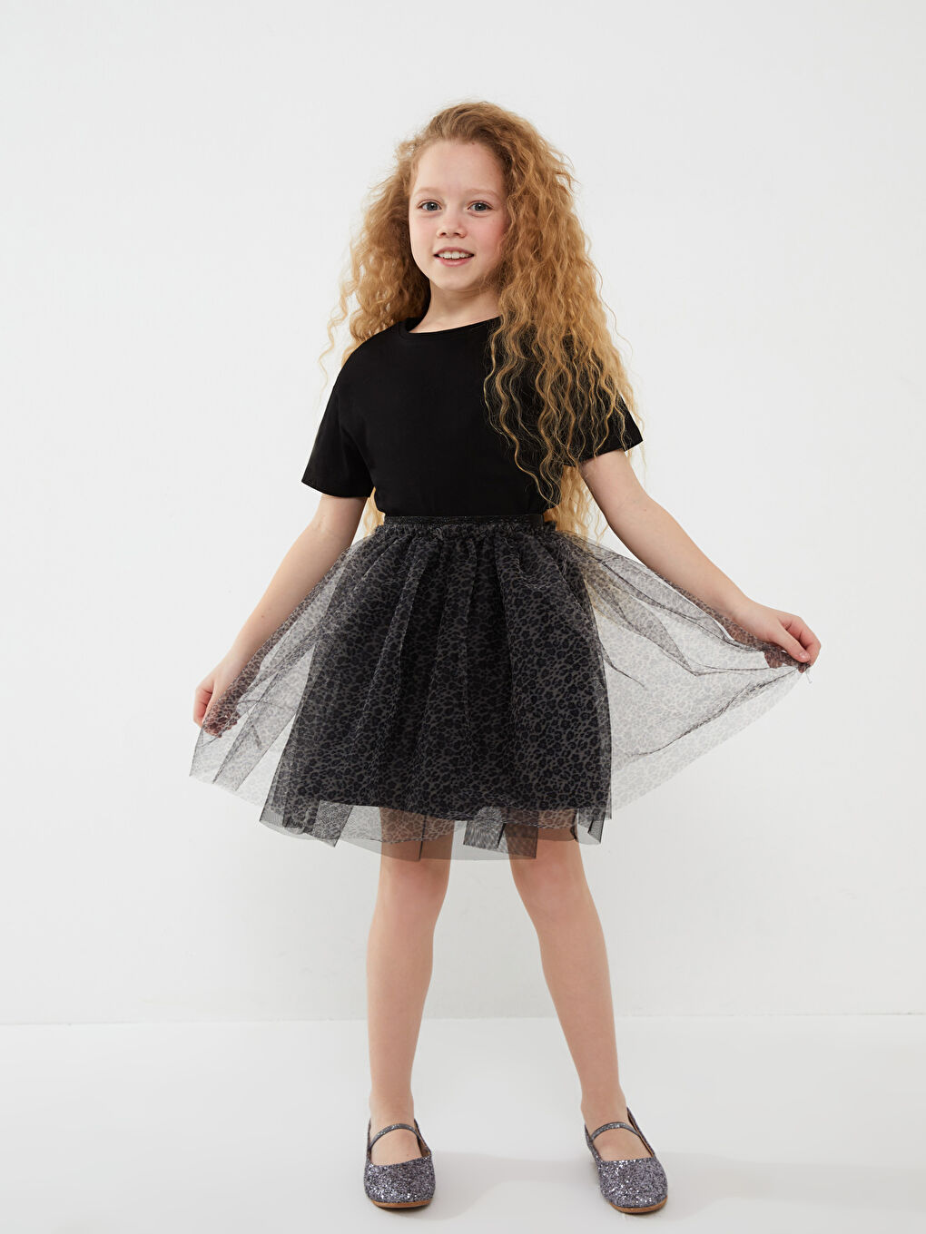 Jupe En Tulle À Motifs À Taille Élastique Pour Fille