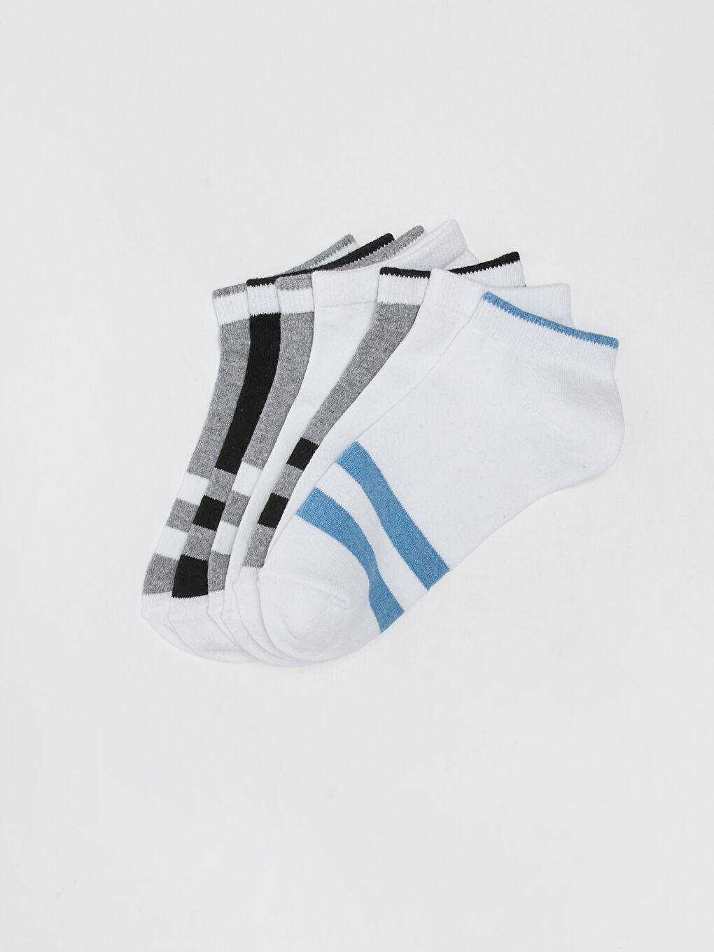 Karışık Çizgili Erkek Çocuk Patik Çorap 7'li-1