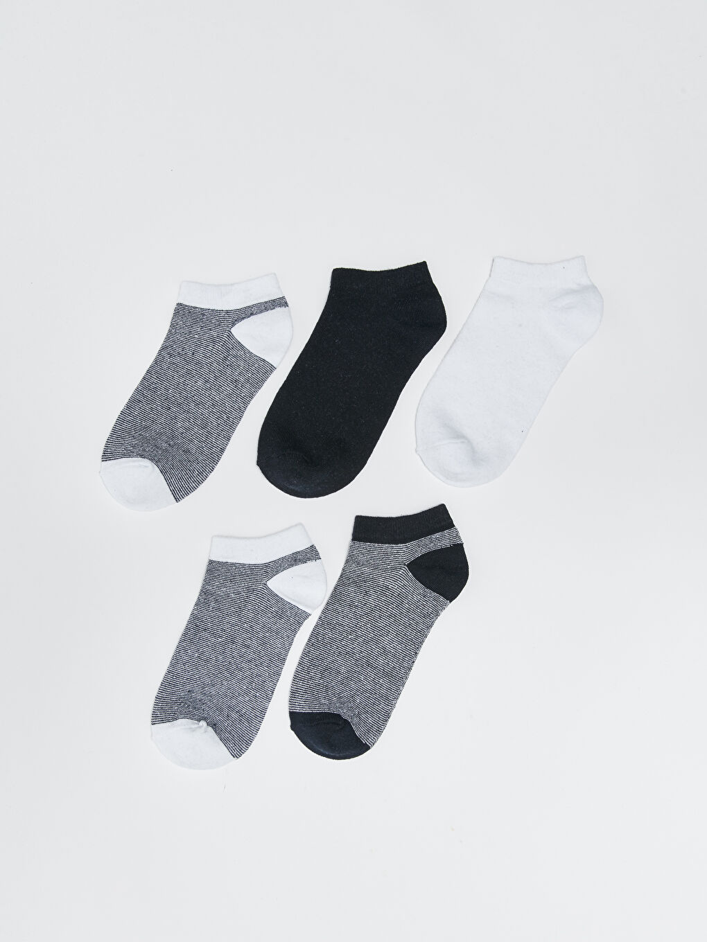 Karışık Renk Bloklu Erkek Çocuk Patik Çorap 5'li