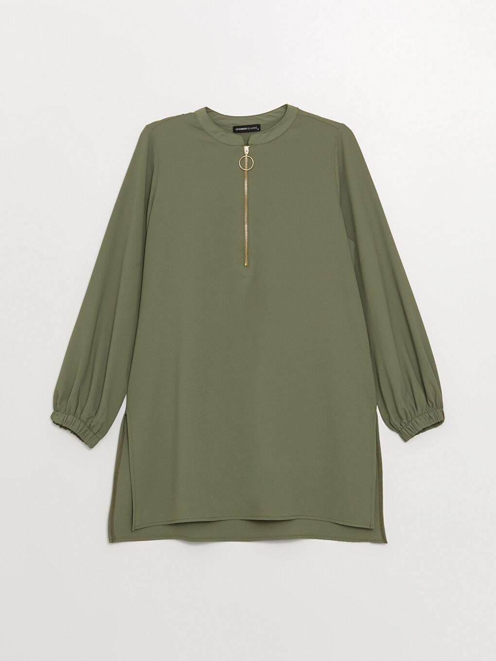 Tunique à Col Henley à Manches Longues pour Femmes-5