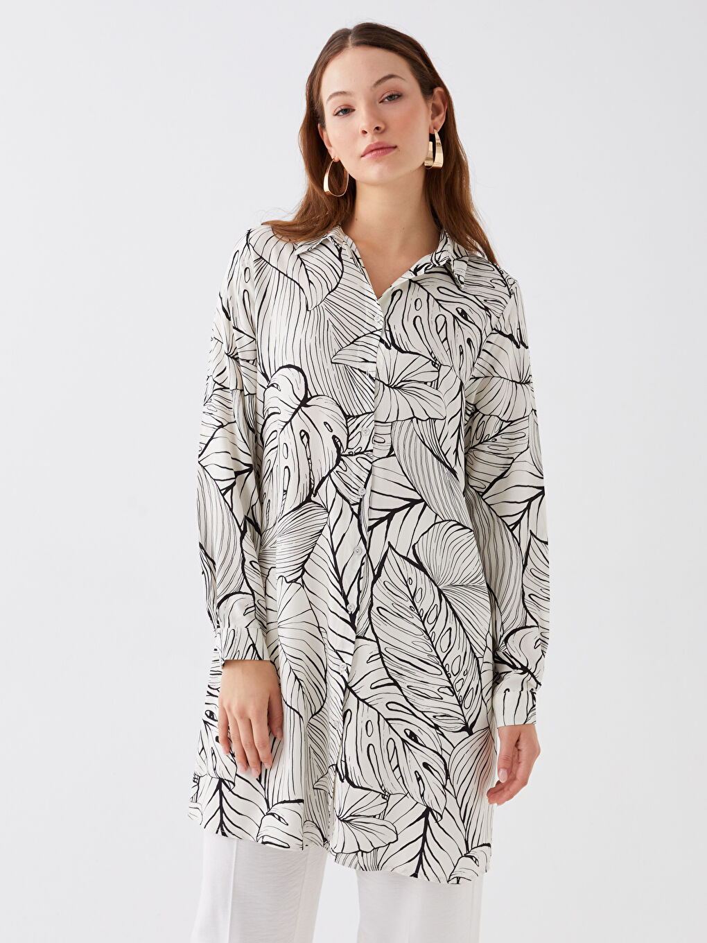 قميص تونيك منقوش للسيدات