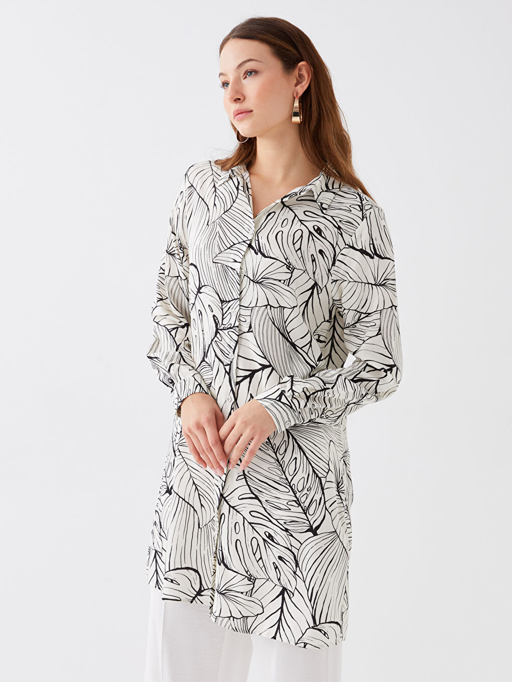 قميص تونيك منقوش للسيدات-2