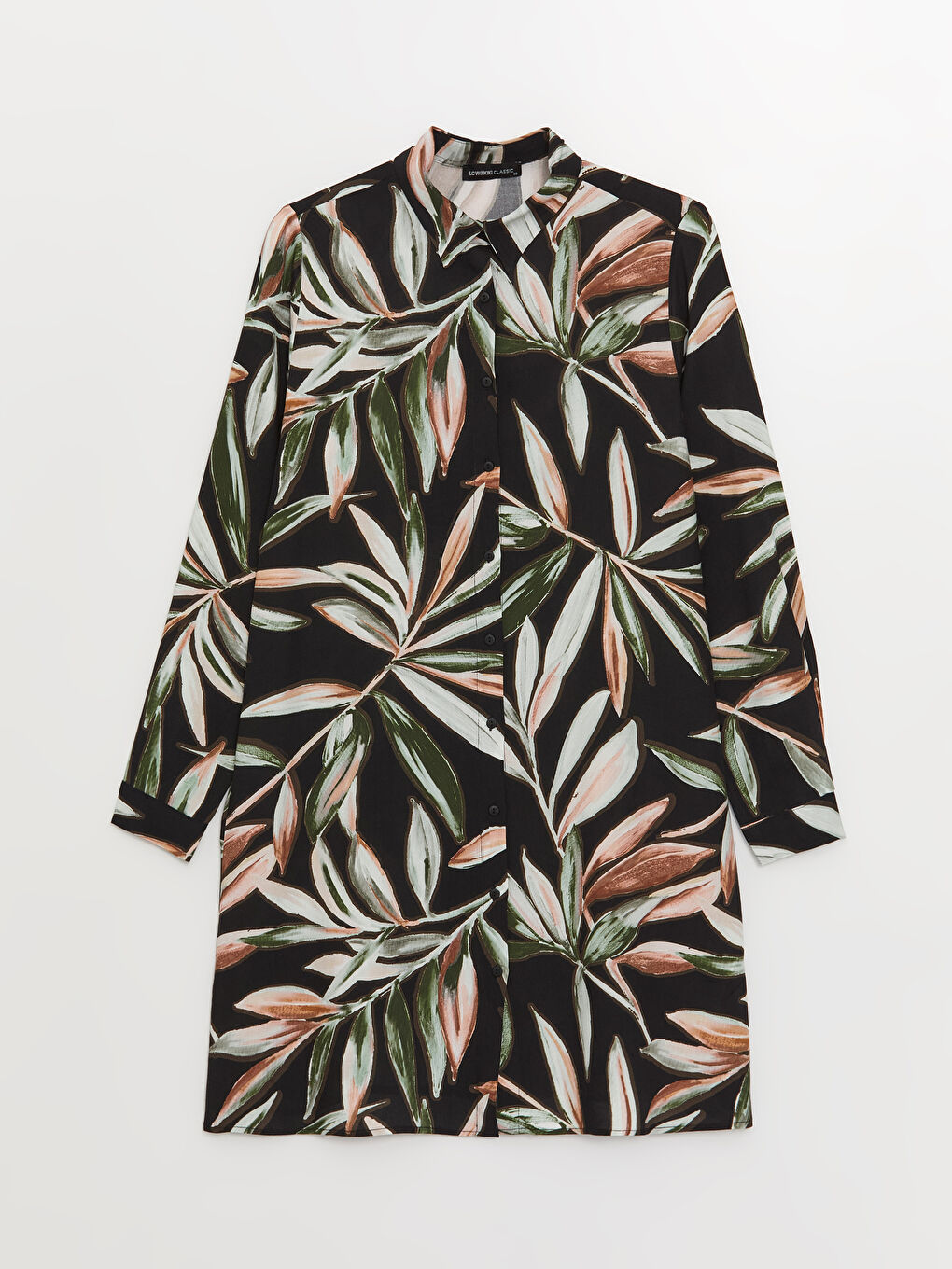 Yeşil Desenli Kadın Gömlek Tunik-4