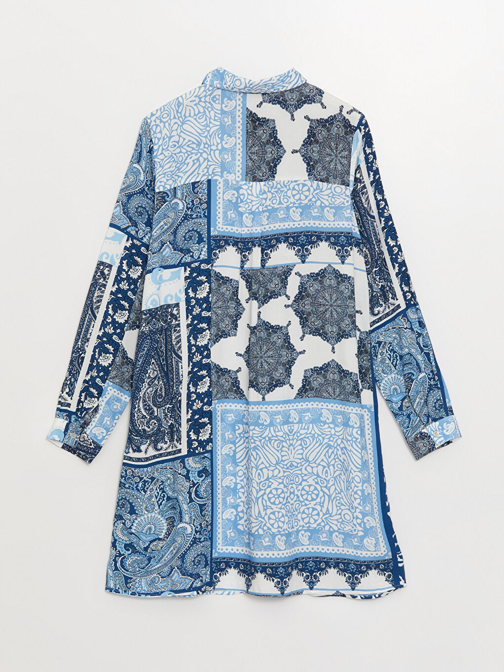 Lacivert Desenli Kadın Gömlek Tunik-6