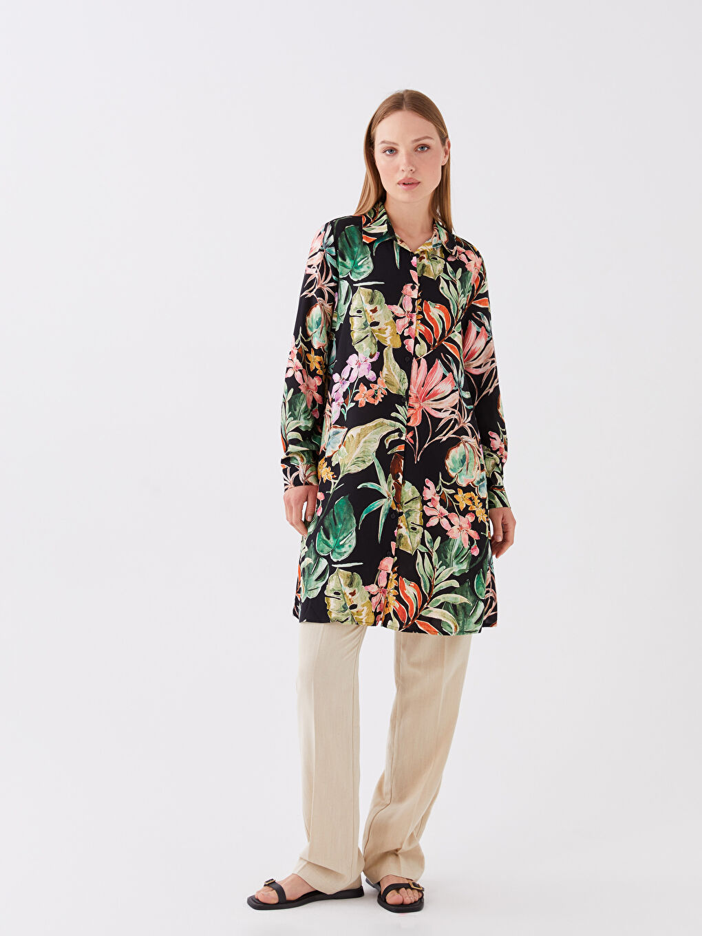 Patterned Women's Shirt Tunic