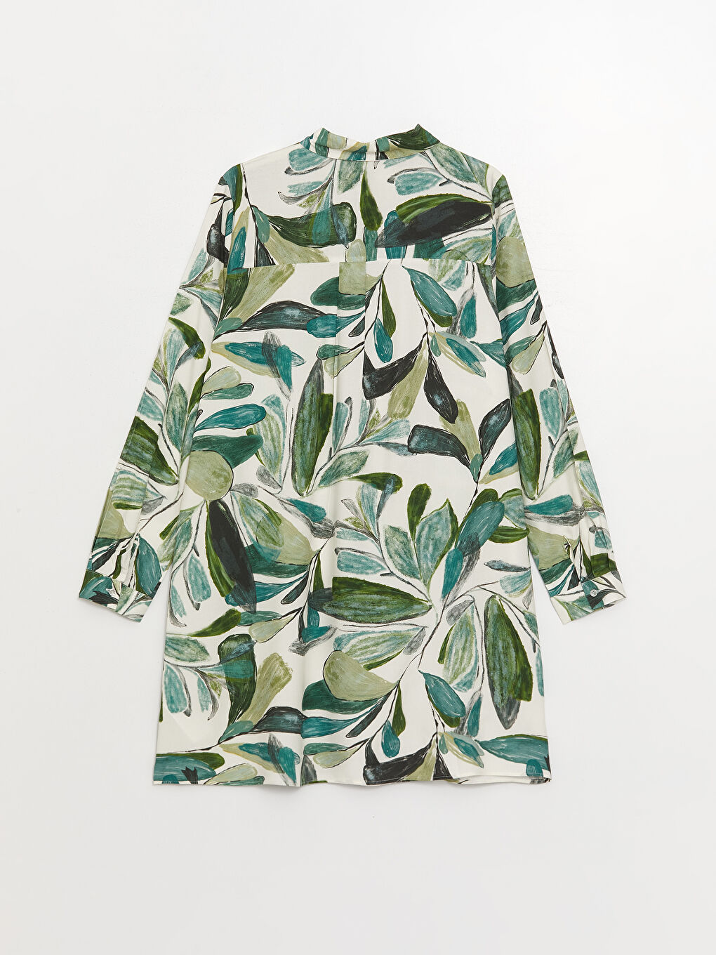 Yeşil Desenli Kadın Gömlek Tunik-6