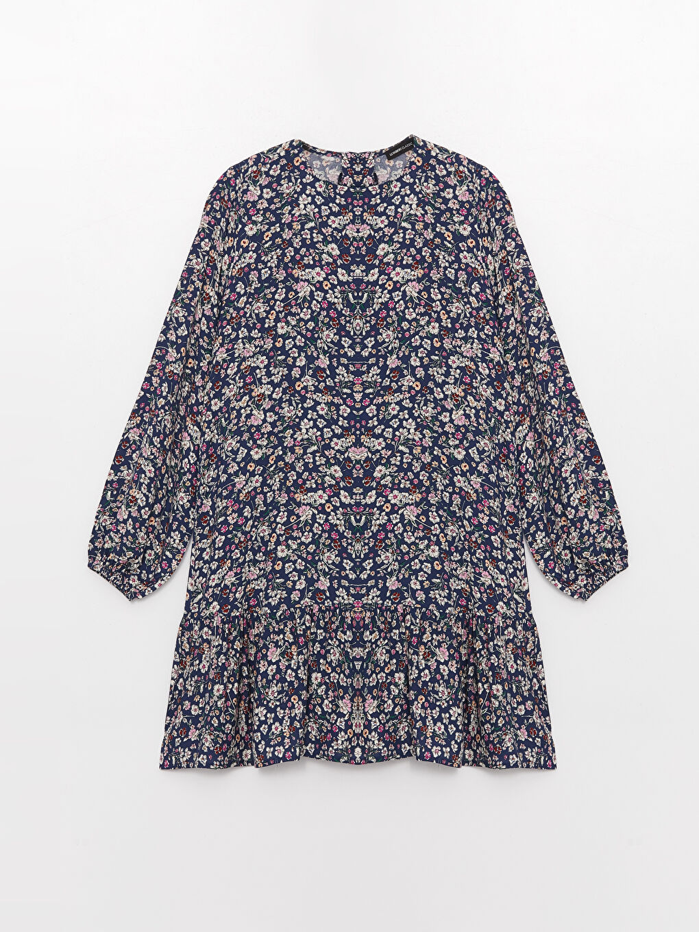 تونيك كم طويل مُزهر بياقة دائرية للسيدات-5