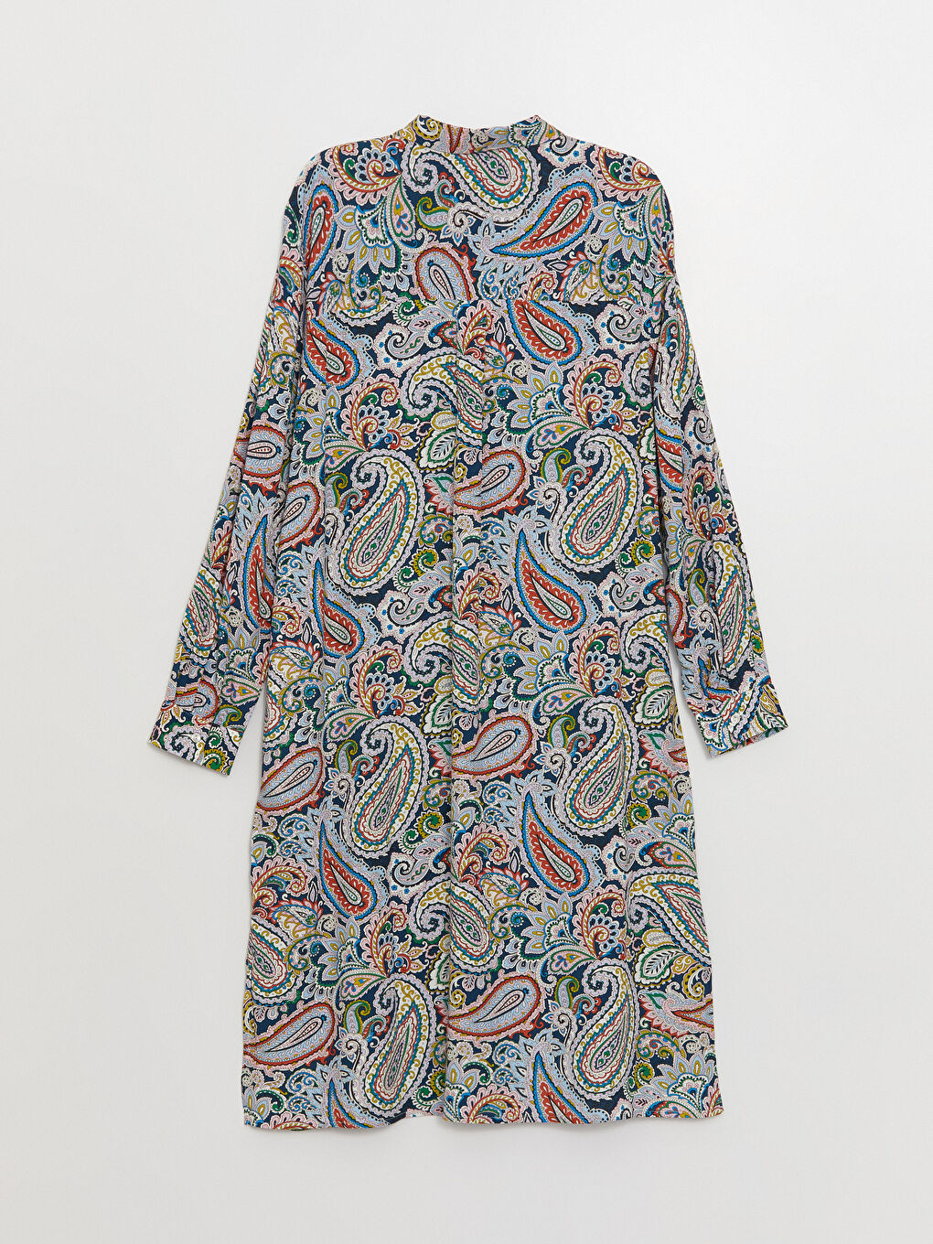 Karışık Desenli Uzun Kollu Oversize Kadın Gömlek Tunik-6