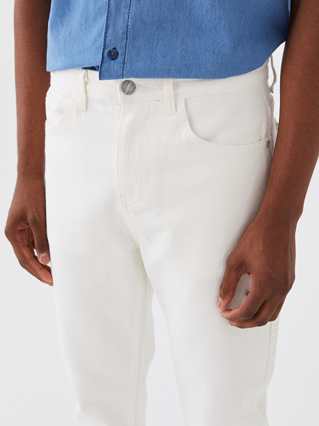 Beyaz 710 Loose Fit Erkek Jean Pantolon-4