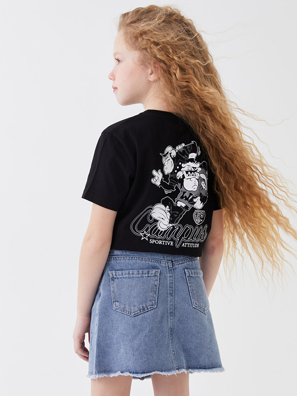 Crew Neck Nostalgic Monkey Printed Short Sleeve Unisex Kids T-Shirt-3