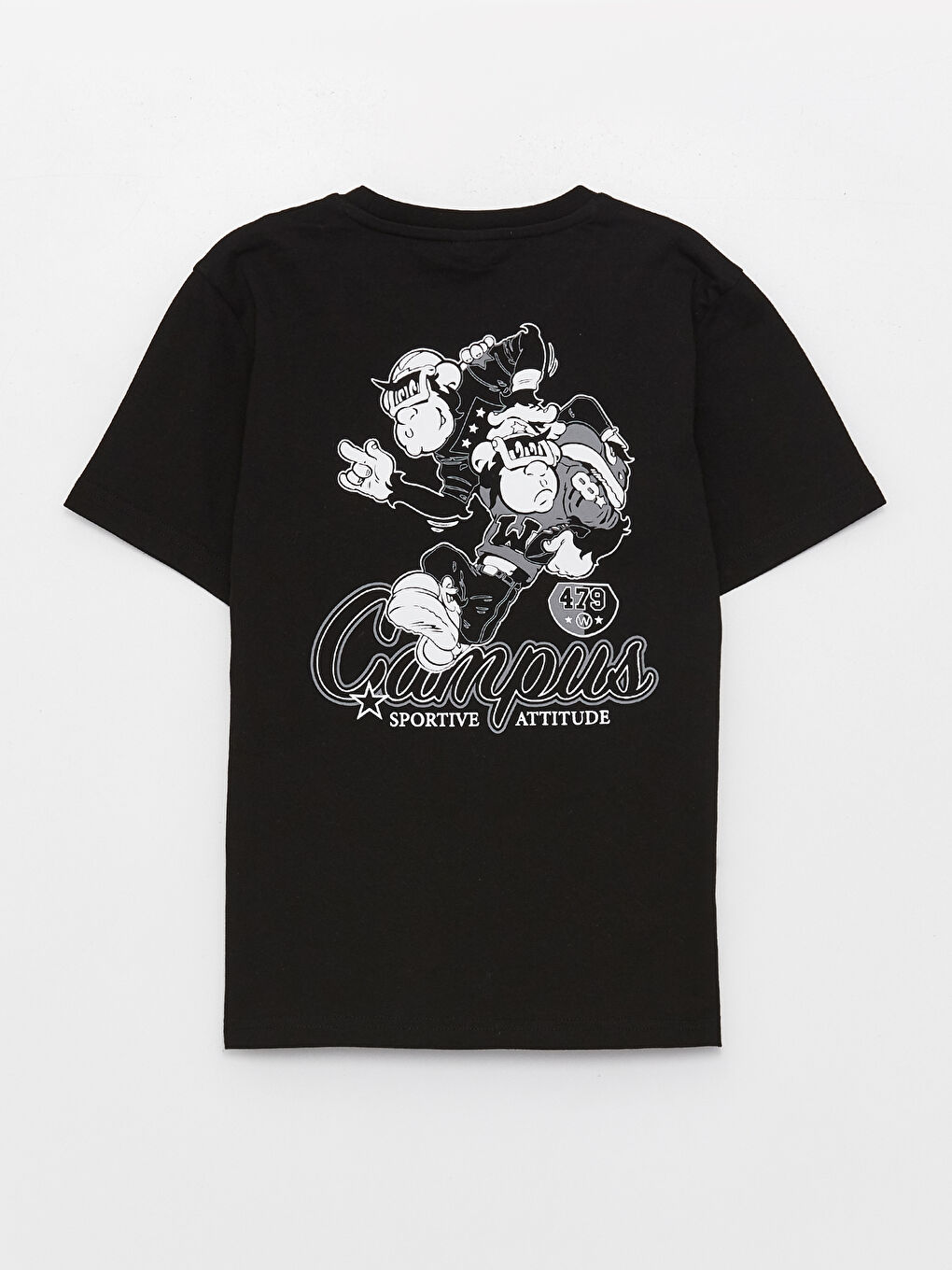 Crew Neck Nostalgic Monkey Printed Short Sleeve Unisex Kids T-Shirt-7