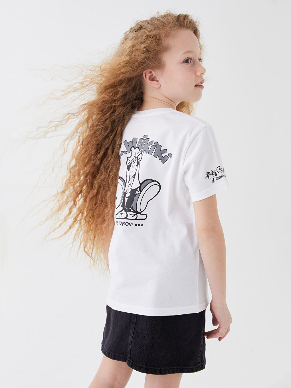 Beyaz Bisiklet Yaka Nostaljik Maymun Baskılı Kısa Kollu Unisex Çocuk Tişört-4