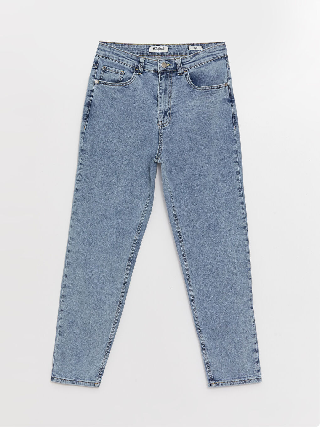 İndigo Normal Bel Mom Fit Kadın Jean Pantolon