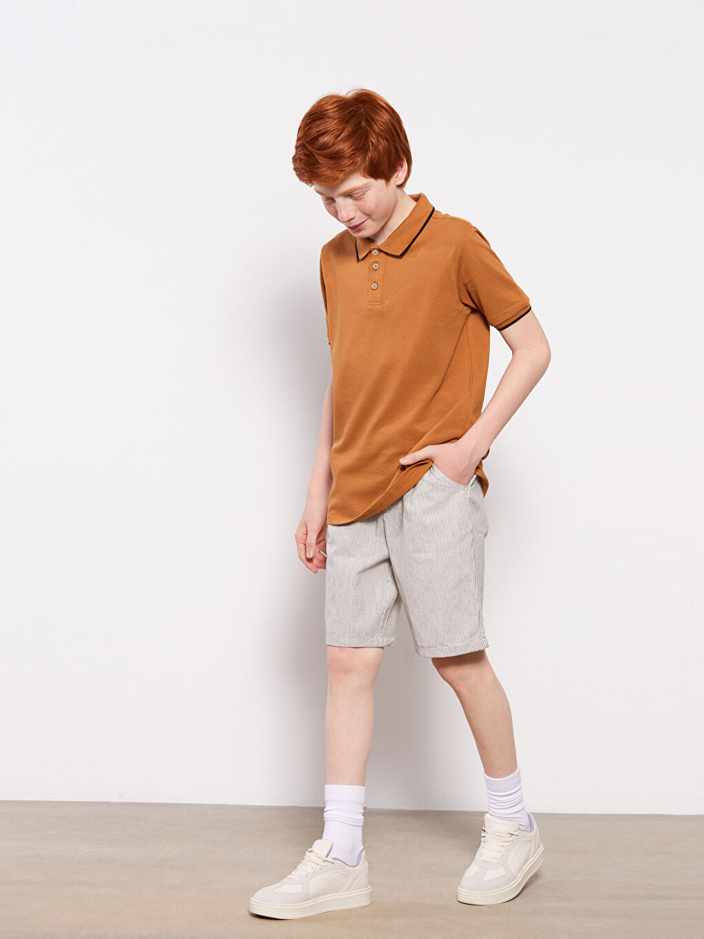 Elasticated Waist Striped Boys' Shorts