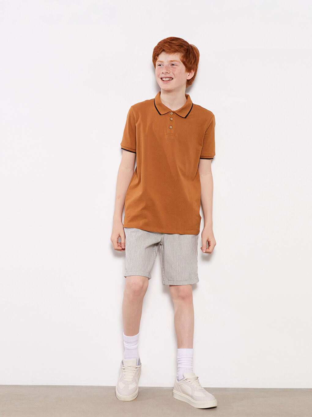 Elasticated Waist Striped Boys' Shorts-1