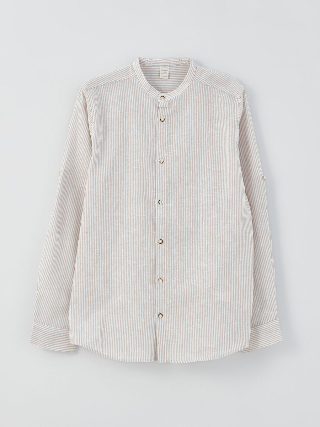 Ekru Hakim Yaka Keten Karışımlı Erkek Çocuk Gömlek ve Pantolon