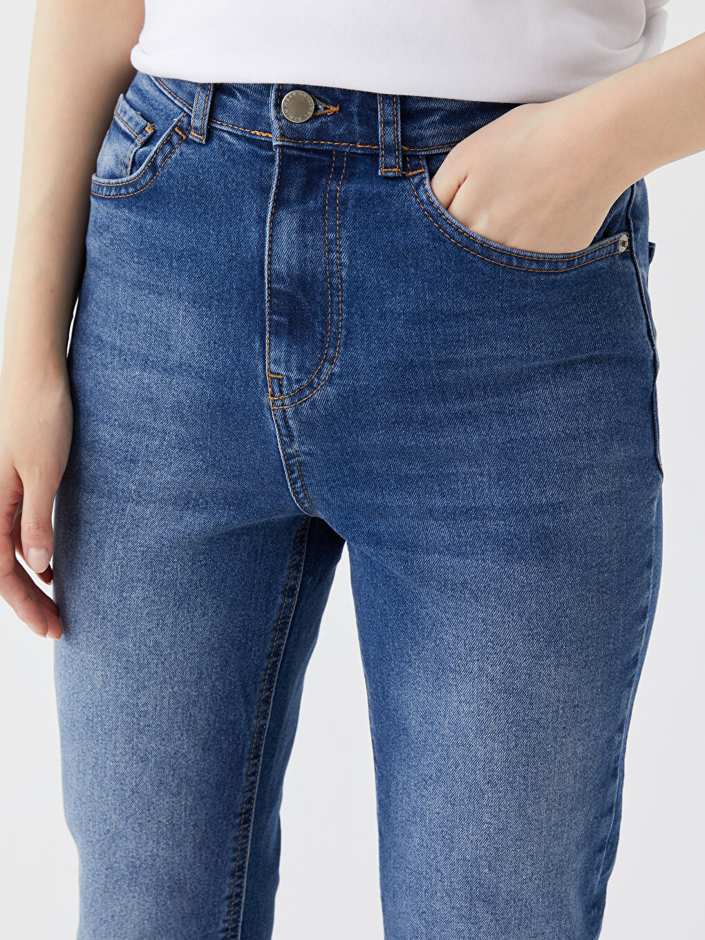 LCW Jeans Orta İndigo Rodeo Mom Fit Kadın Jean Pantolon - 4