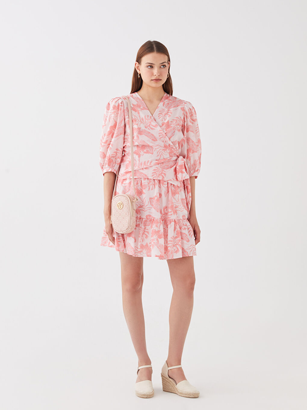 حقيبة كروس بودي منقوشة بمظهر الجلد للسيدات-2