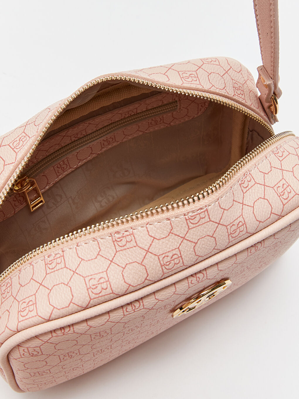 Pembe Fermuarlı Kadın Omuz Çantası-6