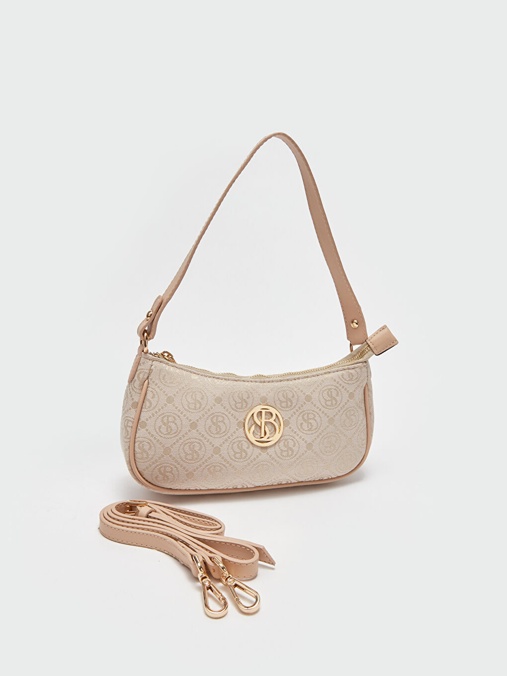 Bej Desenli Kadın Omuz Çantası-4