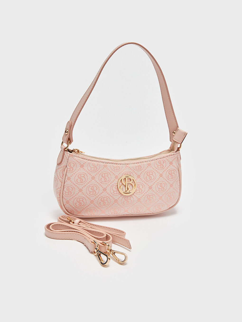 Pembe Desenli Kadın Omuz Çantası-3