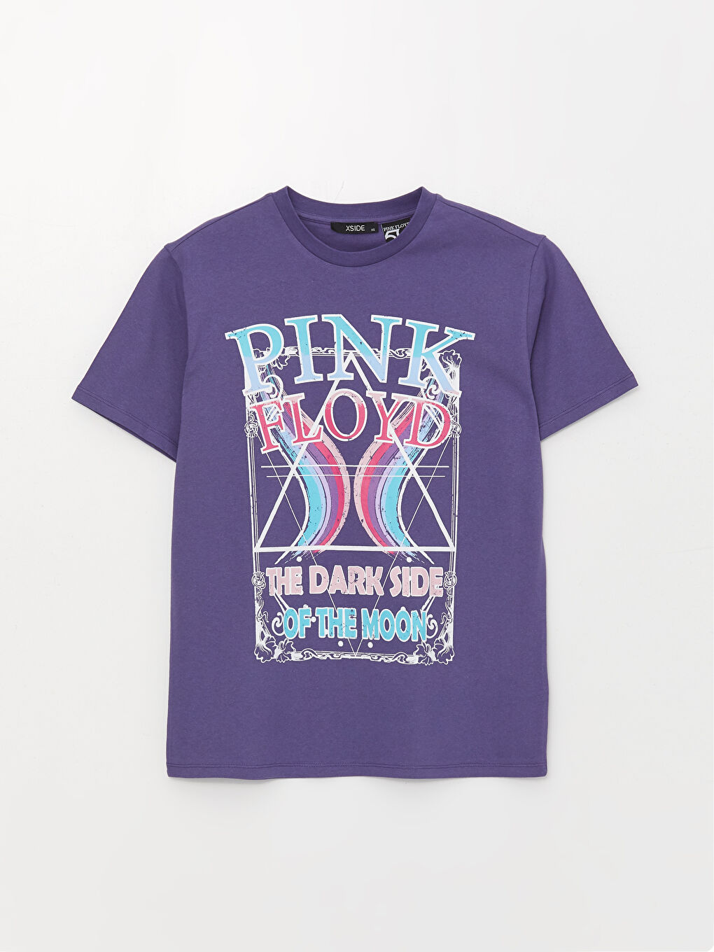 XSIDE Crew Neck Pink Floyd Printed Short Sleeve Women's T-Shirt -S3IL63Z8-RXX