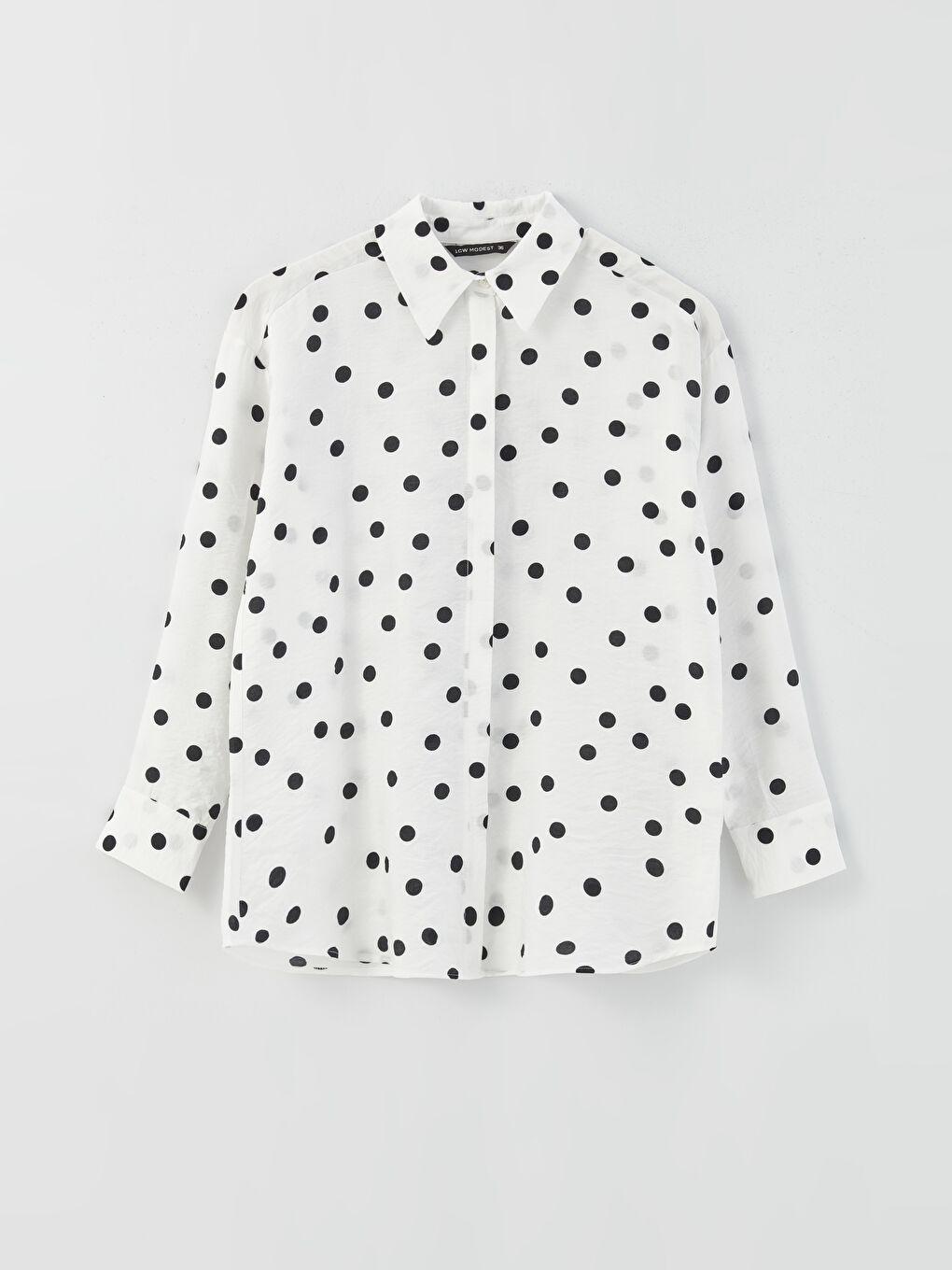 LCW Modest Polka Dot Long Sleeve Women's Shirt -S3IL75Z8-LRA