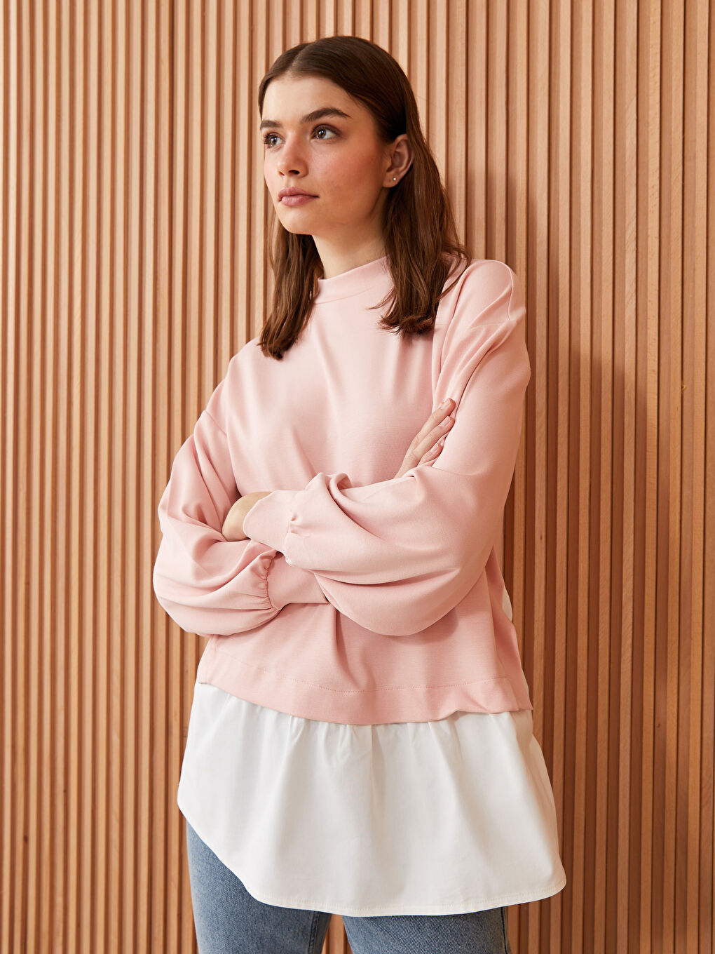 Tunique Sweatshirt à Manches Longues et Col Rond pour Femmes-1