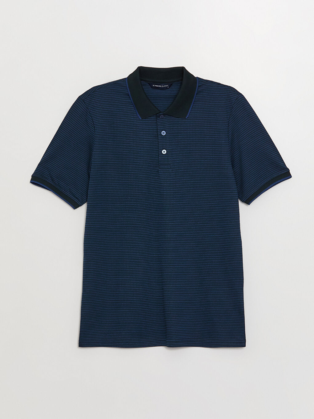 Mercerized Polo Neck Short Sleeve Men's T-Shirt-5