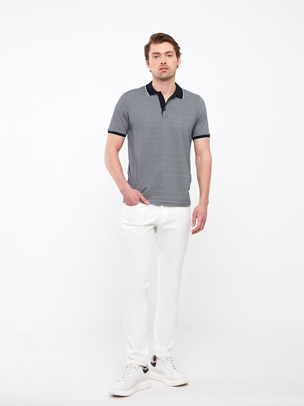 LCWAIKIKI Classic Mercerized Polo Neck Short Sleeve Men's T-Shirt -S3IL97Z8-MLC