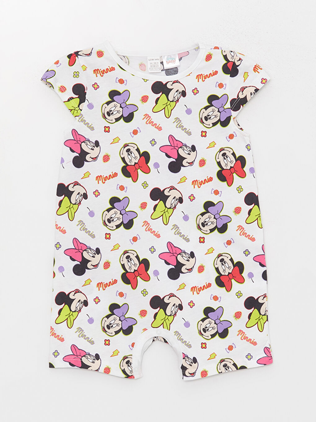 Crew Neck Minnie Mouse Printed Baby Girl Rompers 2 Pack-1