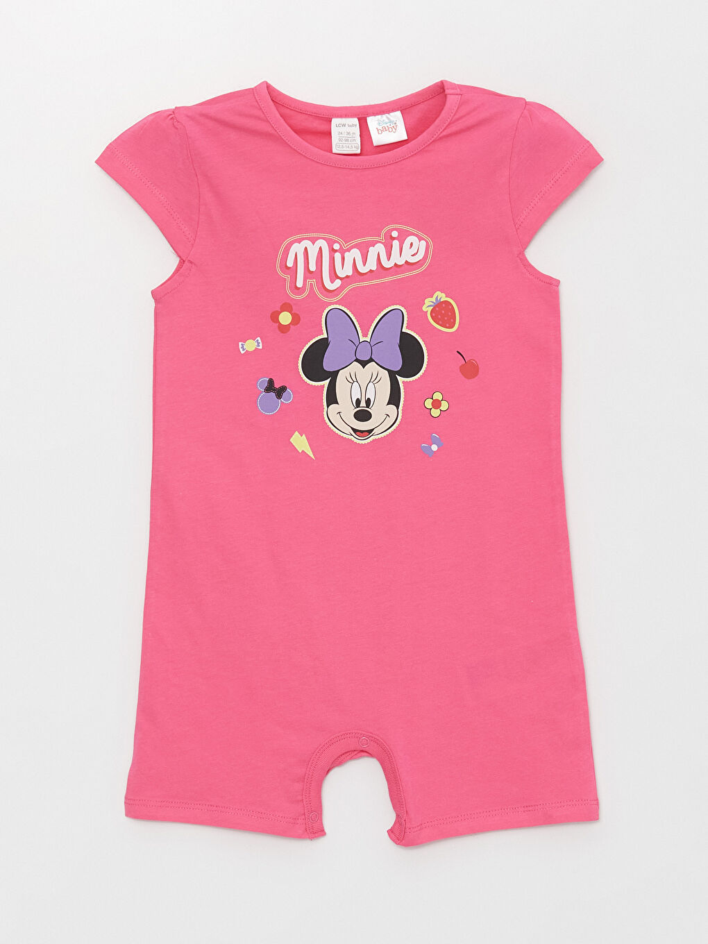 Crew Neck Minnie Mouse Printed Baby Girl Rompers 2 Pack-2