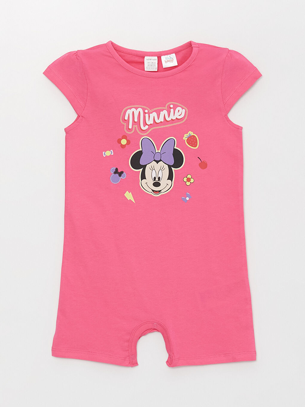 Crew Neck Minnie Mouse Printed Baby Girl Rompers 2 Pack-4