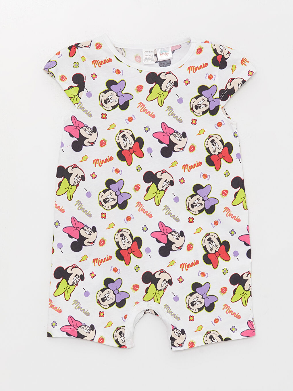 Crew Neck Minnie Mouse Printed Baby Girl Rompers 2 Pack-5