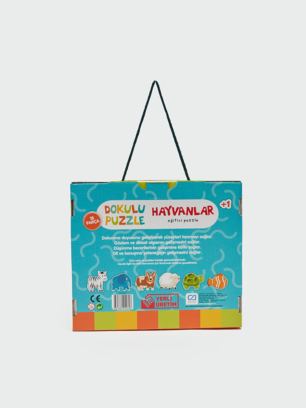 LCW baby Beyaz Baskılı Dokulu Puzzle Hayvanlar - 1