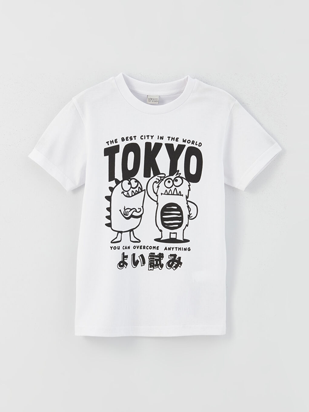 تيشيرت للأولاد بياقة دائرية كم قصير مطبوع