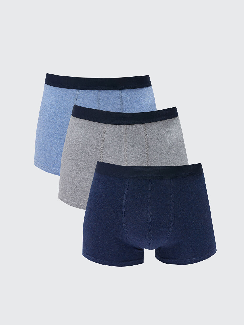 Gri Standart Kalıp Pamuklu Esnek Erkek Boxer 3'lü