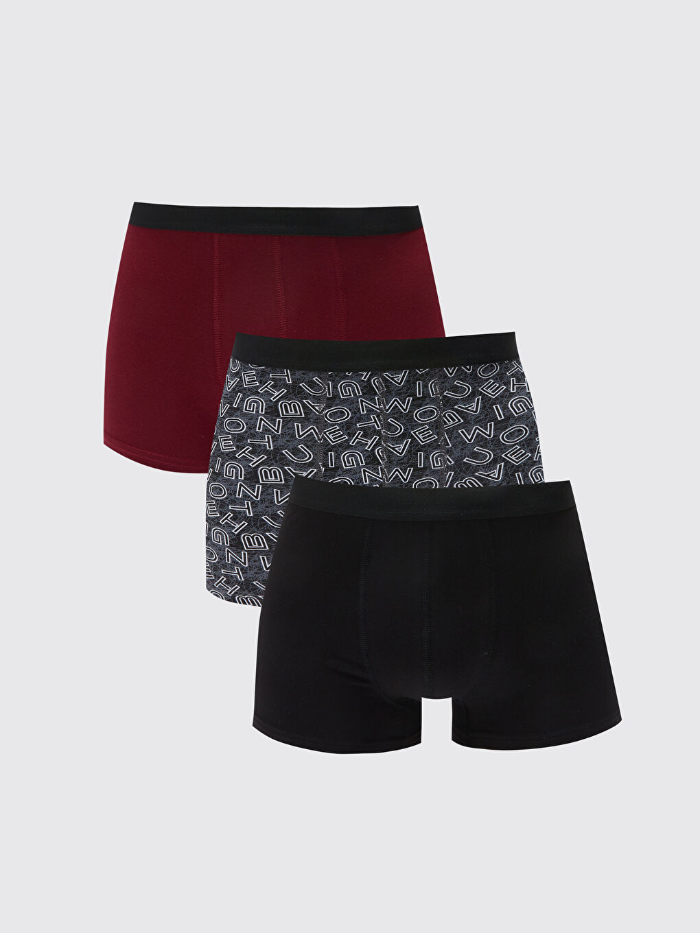 Siyah Standart Kalıp Pamuklu Esnek Erkek Boxer 3'lü