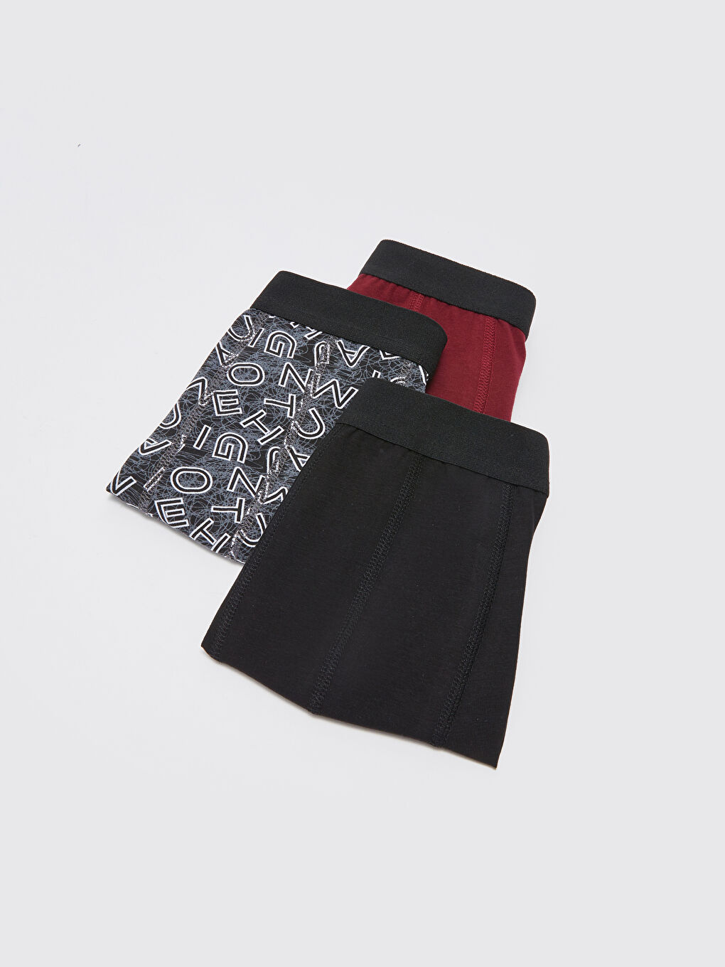 Siyah Standart Kalıp Pamuklu Esnek Erkek Boxer 3'lü-1