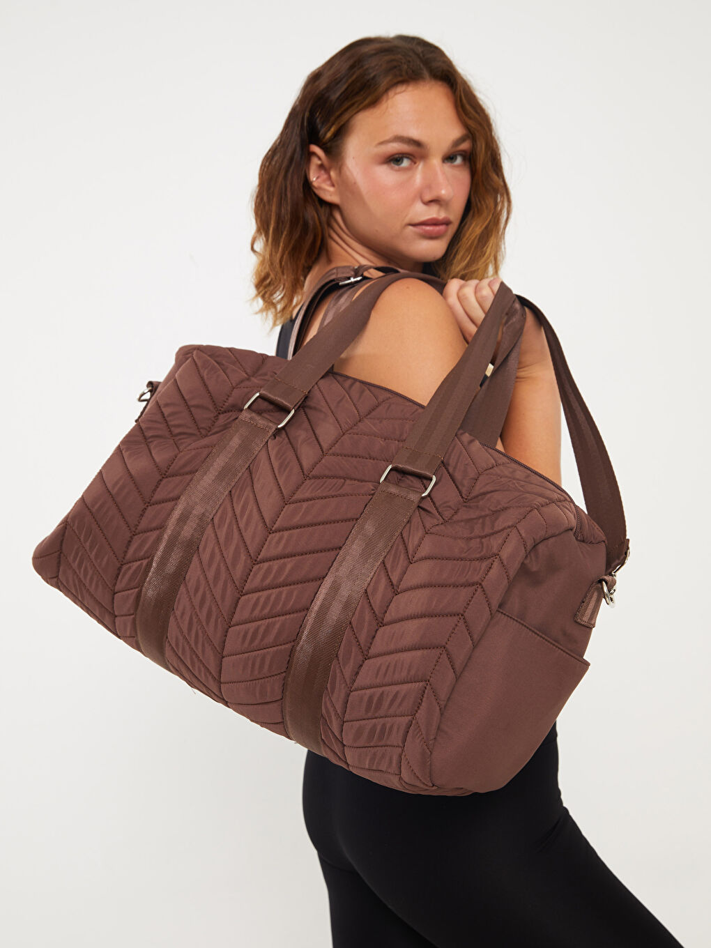 Kahverengi Desenli Kadın Kol Çantası-1