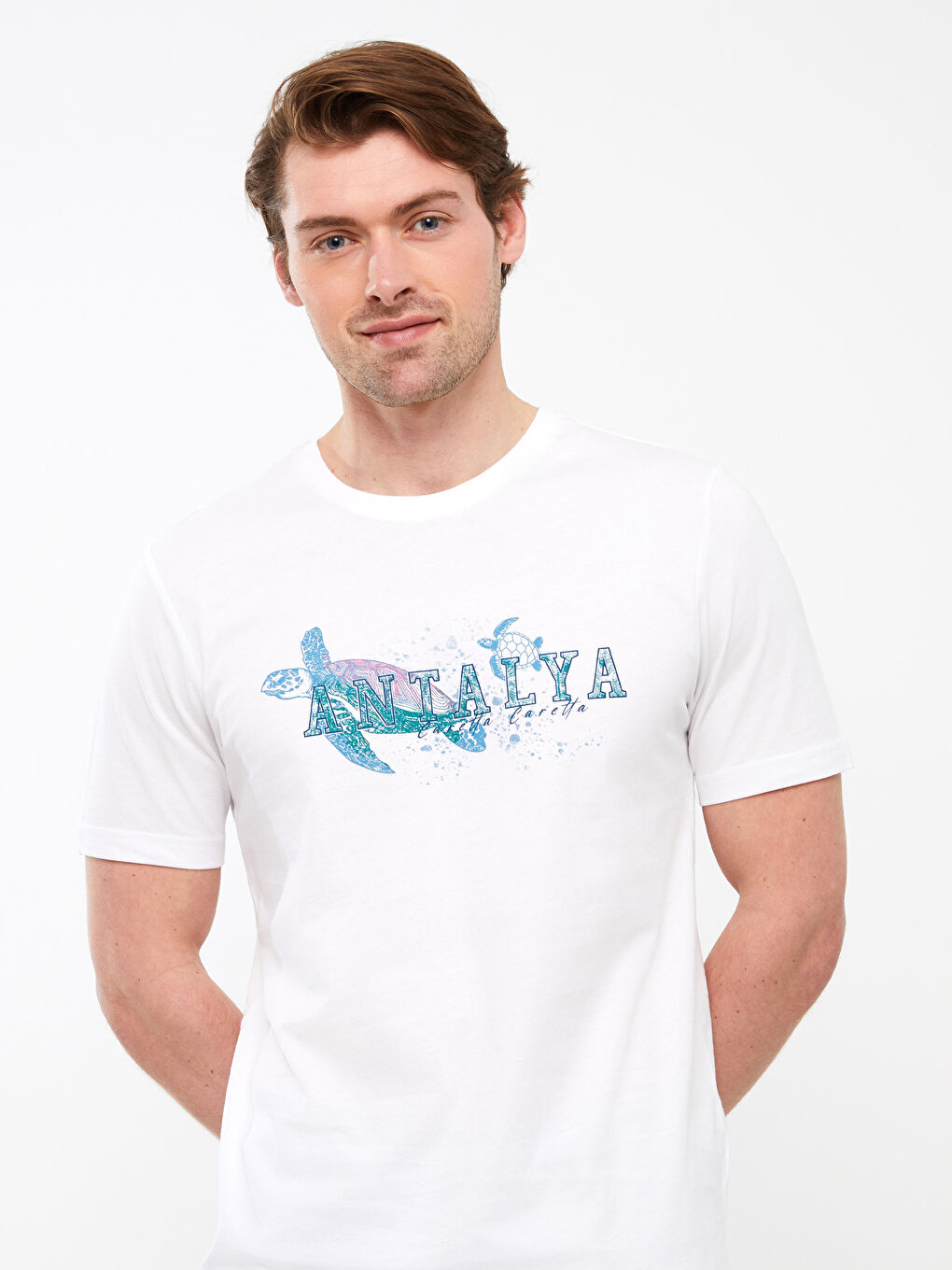 SOUTHBLUE Crew Neck Short Sleeve Antalya Printed Jersey Men's T-Shirt -S3IN43Z8-Q6K